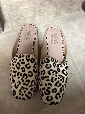 Faryl by Rina Robin Leopard Print Slip-On Mules - Beige/Black